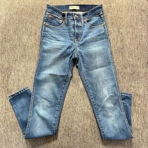Madewell jeans.  Size 26. Skinny high rise blue jeans